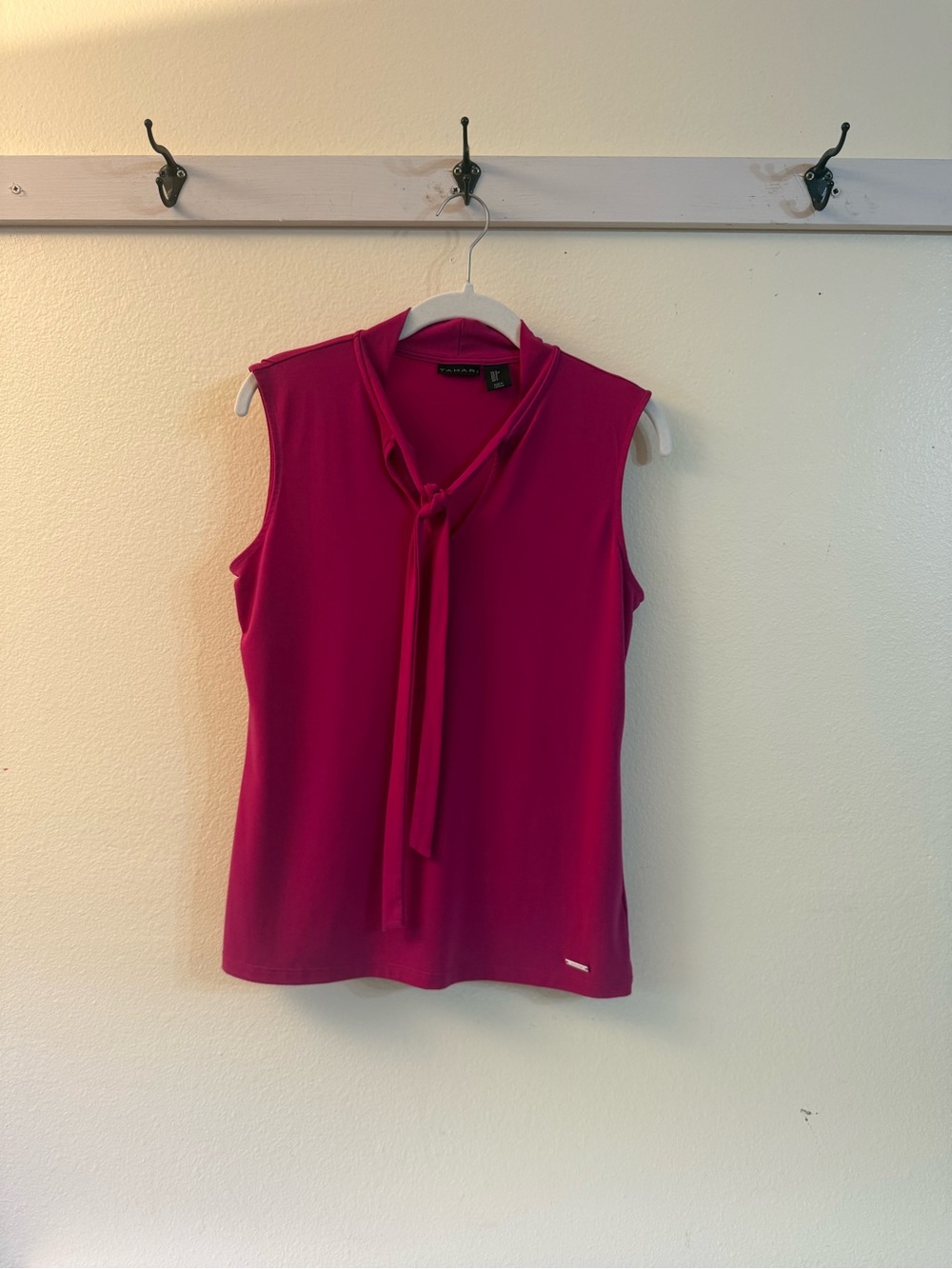 Tahari Sleeveless Tie-Neck Blouse in Fuchsia
